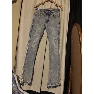 Embellish Distressed Denim Jeans Light Wash 28X35.5 inches